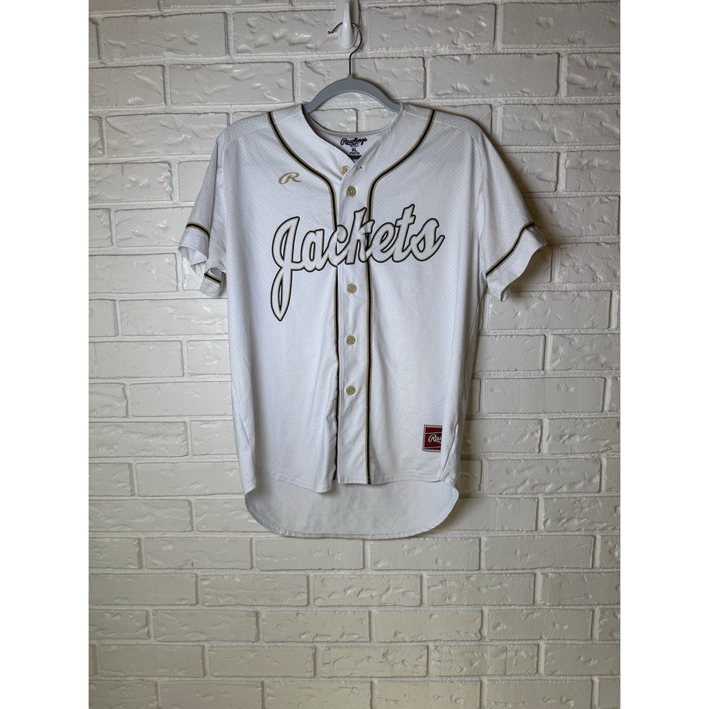 Rawlings Georgia Tech Yellow Jackets #11 Baseball Jersey Youth XL White NCAA